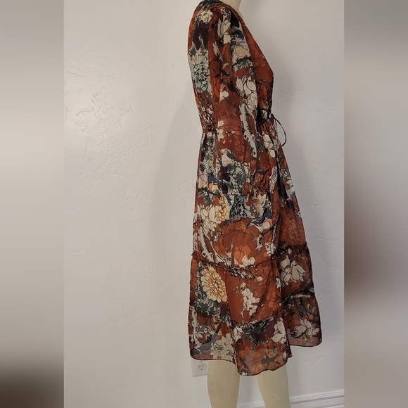 Anthropologie *HEMANT & NANDITA* ZERI PEASANT MIDI DRESS - Picture 4 of 11